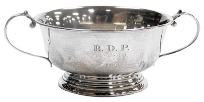 Lot 315 - A George V silver twin handled sugar bowl,...