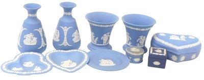 Lot 233 - A group of Wedgwood light blue Jasperware,...