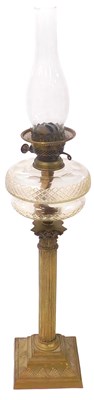 Lot 221 - An early 20thC Duplex brass Corinthian column...