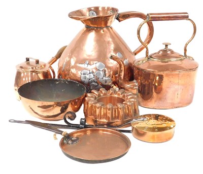 Lot 245 - A group of Victorian and later copperwares,...