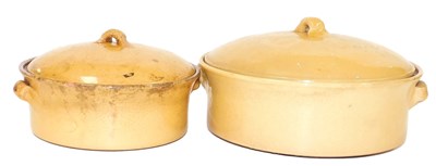 Lot 251 - A pair of vintage graduated terracotta cooking...