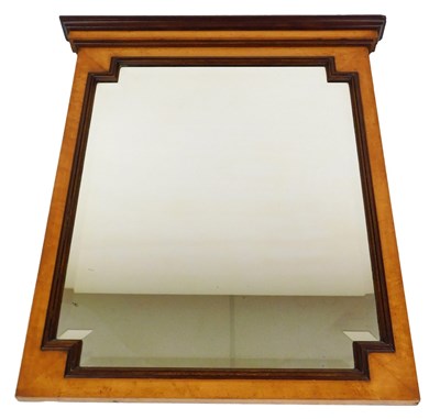Lot 801 - A Biedermeier burlwood wall mirror, with a...