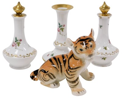Lot 263 - A Lomonosov pottery figure of a tiger cub,...