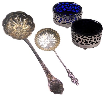 Lot 323 - A pair of Victorian silver oval salts, of...