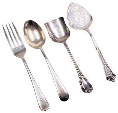 Lot 324 - A George VI silver child's fork and spoon,...
