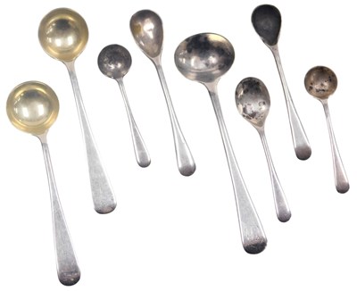 Lot 326 - Eight George III and later silver salt and...