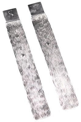 Lot 501 - A pair of Elizabeth II silver book marks, with...