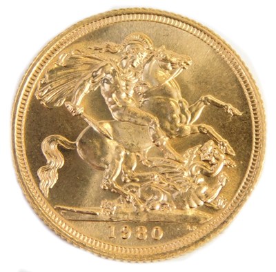 Lot 4 - An Elizabeth II full gold sovereign, dated 1980.