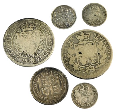 Lot 244 - A group of silver coinage, to include Victoria...
