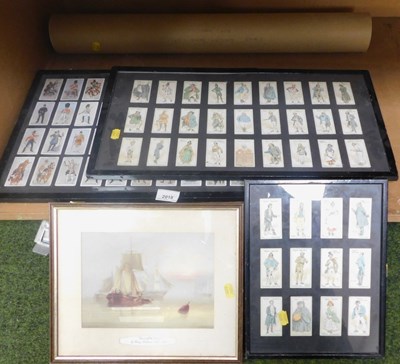 Lot 2018 - Framed cigarette cards, to include Players...