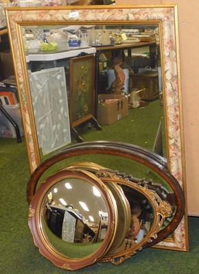 Lot 2078 - A group of wall mirrors, to include an example...