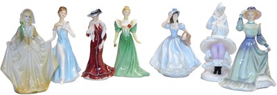 Lot 386 - Two Coalport porcelain figures, modelled as...