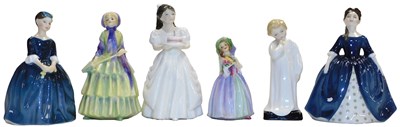 Lot 393 - Six Royal Doulton figures, comprising Cherie...
