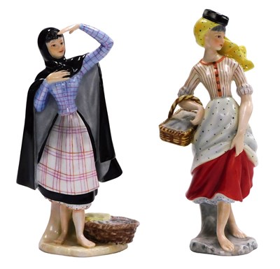 Lot 432 - A pair of Vista Algre porcelain figures, of...