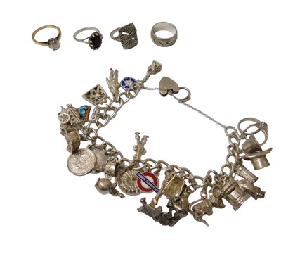 Lot 63 - A group of silver and other jewellery,...