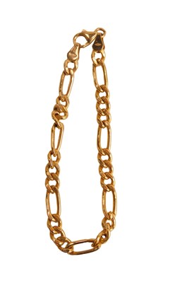 Lot 66 - A 9ct gold Figaro link bracelet, on a lobster...