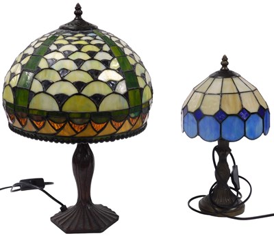 Lot 442 - A Tiffany style table lamp, with a circular...