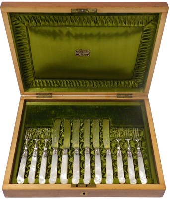Lot 443 - A Victorian silver plated half canteen of...