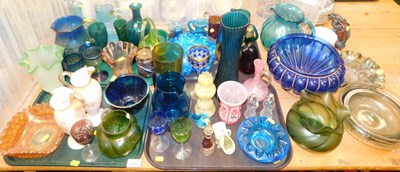 Lot 2152 - A group of coloured glassware, to include a...