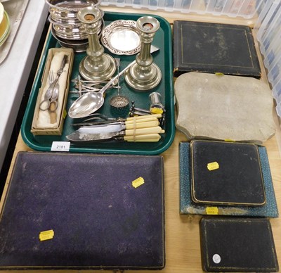 Lot 2181 - Cased flatware, to include teaspoons, dessert...