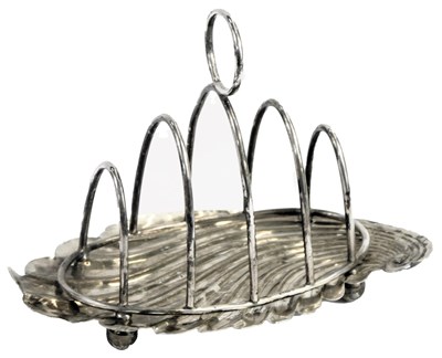 Lot 78 - A Victorian silver four-division toast rack,...