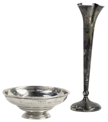 Lot 82 - A George V silver pedestal dish, engraved 1930...