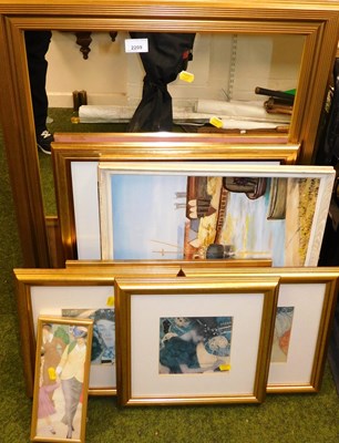 Lot 2209 - Various wall mirrors, pictures, prints, etc.,...