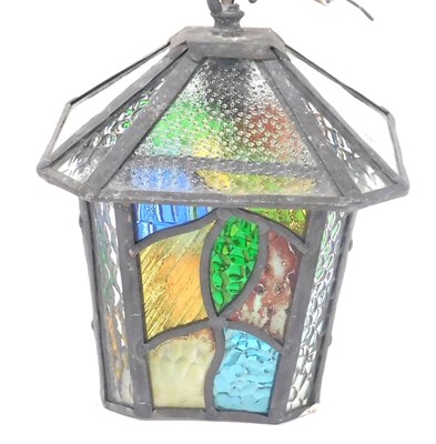 Lot 457 - An early 20thC lead and stained glass...