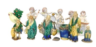 Lot 461 - Five Capodimonte porcelain figures of...