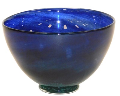 Lot 470 - A Skruf blue and green glass bowl, designed by...