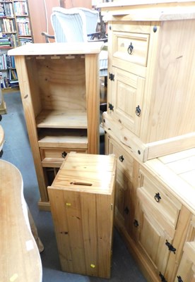 Lot 1003 - A pine bedside chest, with a frieze drawer...