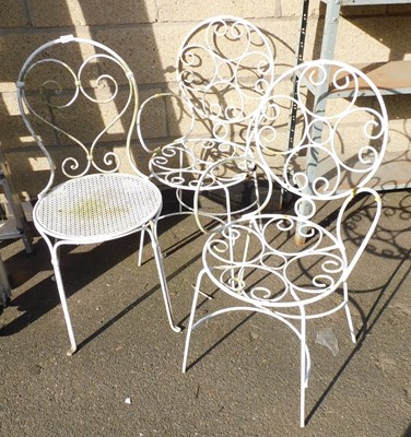 Lot 1011 - A pair of white painted aluminium garden...