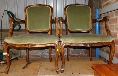 Lot 1064 - A pair of 20thC mahogany framed open armchairs,...