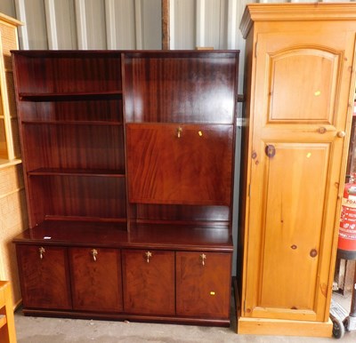 Lot 1060 - A 20thC mahogany room unit, the top with a...