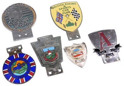 Lot 485 - Six car badges, comprising British Trial and...