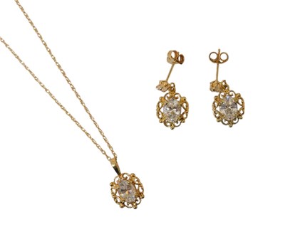 Lot 225 - A suite of jewellery, comprising a pair of...