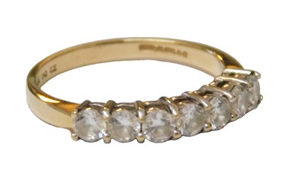 Lot 204 - A QVC 14ct gold and CZ ring, set with seven CZ...