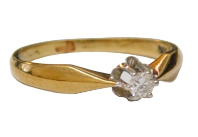 Lot 205 - A diamond solitaire ring, high claw set,...