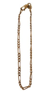 Lot 209 - A 9ct gold Figaro link bracelet, on a lobster...