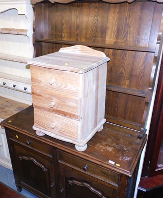 Lot 1158 - An oak dresser, together with a pine bedside...