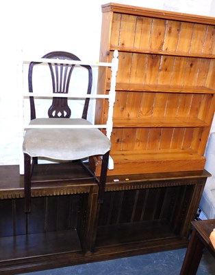 Lot 1161 - A group of furniture, including a pine open...