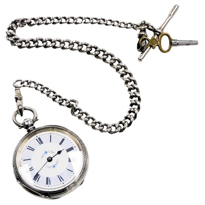 Lot 584 - A Victorian lady's silver cased pocket watch,...