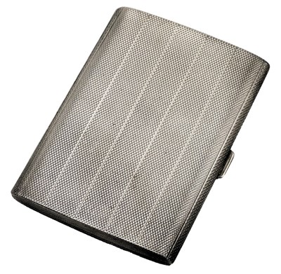 Lot 599 - A George V silver cigarette case, with engine...