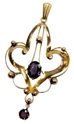 Lot 563 - An Edwardian Art Nouveau amethyst set...
