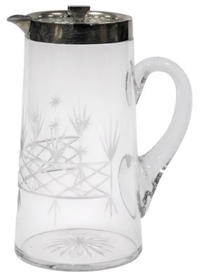 Lot 613 - A George V cut glass and silver mounted...