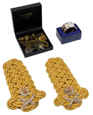 Lot 655 - A pair of British military general's gold cord...