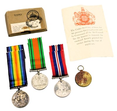 Lot 657 - Two WWI medals, named to PTE L W Batchelore, E....