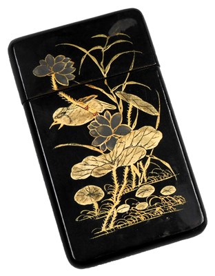 Lot 698 - An early 20thC Japanese black and gilt lacquer...
