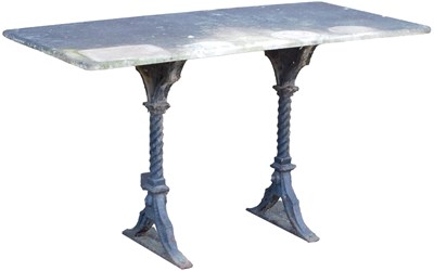 Lot 733 - A cast iron garden table, with a rectangular...