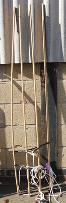 Lot 1192 - A pine and cast iron hanging clothes airer,...